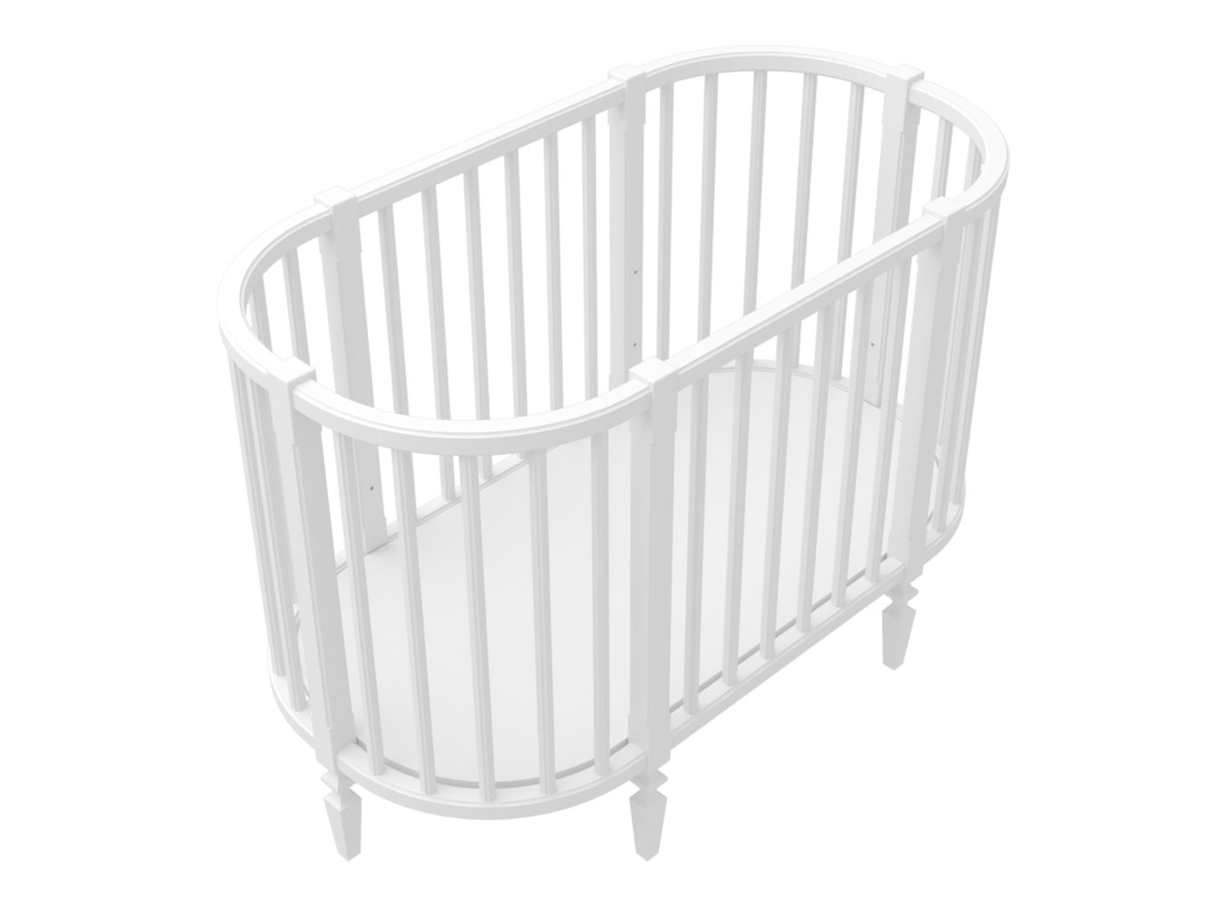 Кроватка для новорожденных Кровать для новорожденного Джуниор овальная Джуниор Массив Бука фото 1